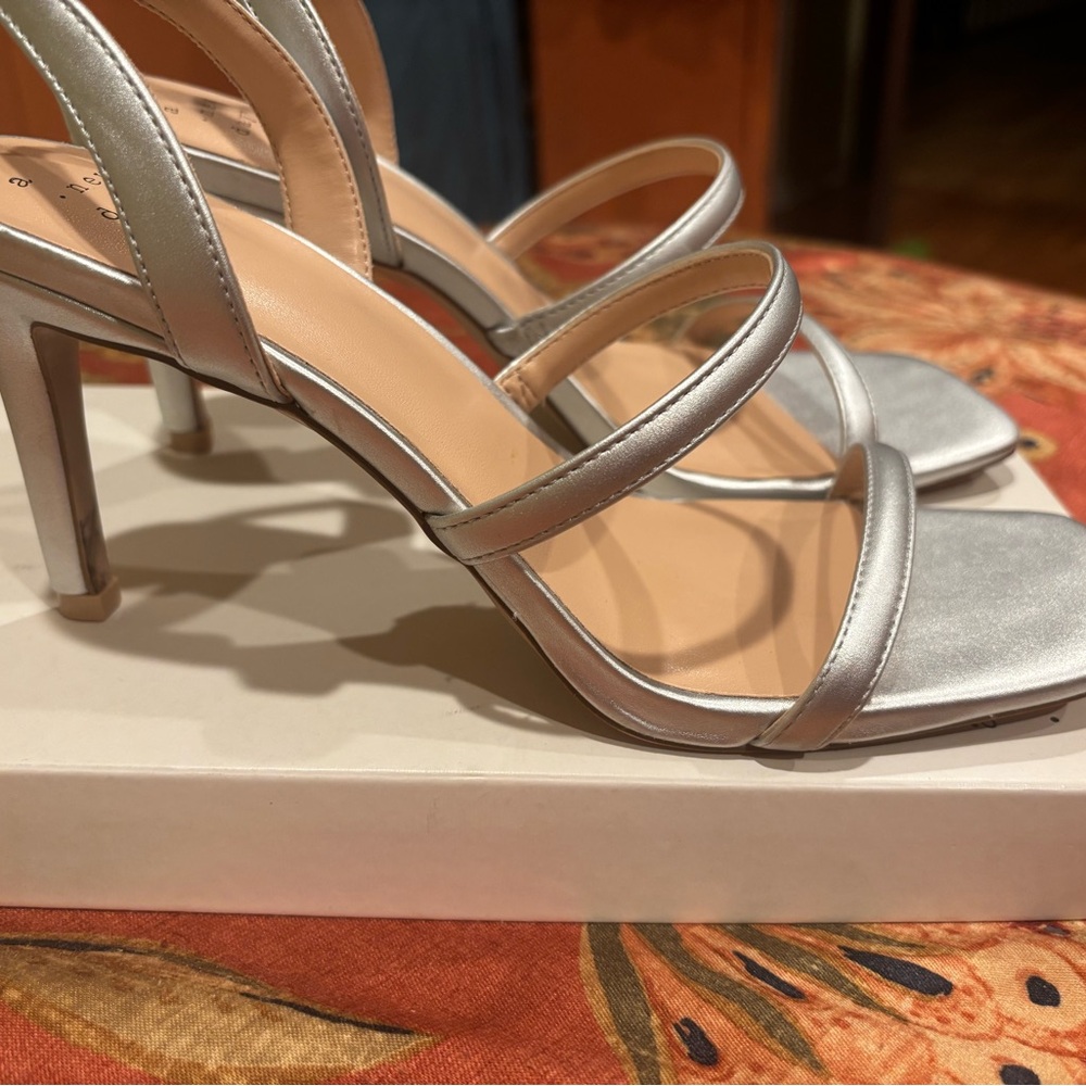 A New Day Silver Strappy Heels